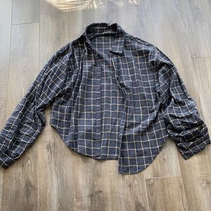 Oversized cotton check shirt